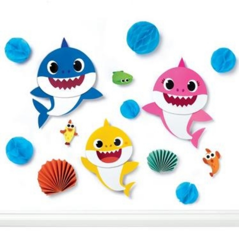 Nickelodeon Baby Shark Decoration Kit - Blue, Pink, Yellow